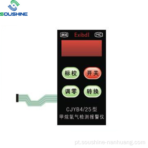 Exibdl interruptor de membrana de alarme de detecção de oxigênio de metano